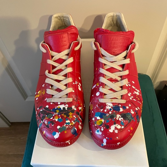 Maison Margiela Men’s Replica Paint-Splattered Low-Top Sneakers - Size 43 - Picture 7 of 7